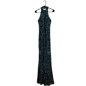 Windsor Teal Sequin Prom Dress
